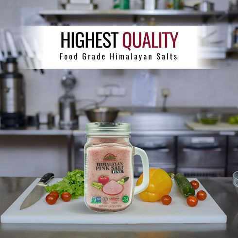 Pink Salt Small Glass Mason Jar 3.5 oz | HIMALAYAN CHEF